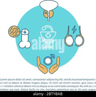 Male health problems concept icon with text Stock Vector