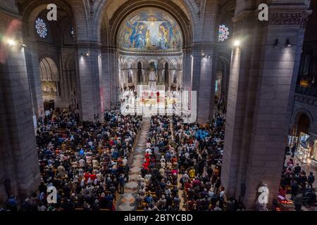 Jubilee of the Sacred Heart Basilica, Paris, France, Europe Stock Photo