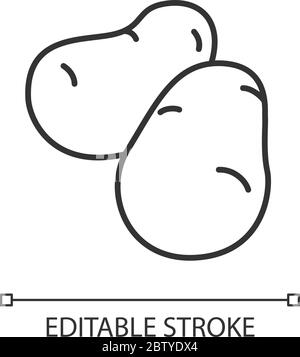 Potato pixel perfect linear icon Stock Vector