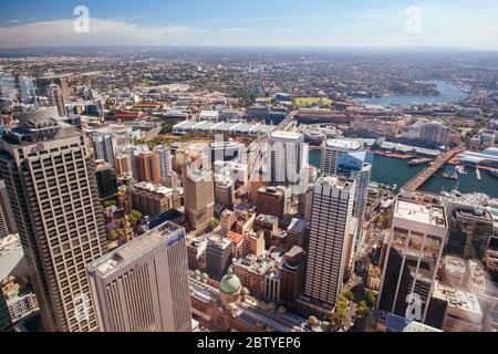 Aerial View of Sydney Looking Darling Harbour Stock Photo