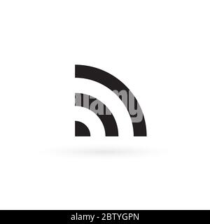 Free Wi-Fi icon, 5g network symbol. Cellular and mobile communications vector logo. Isolation black sign on white background. Stock Vector