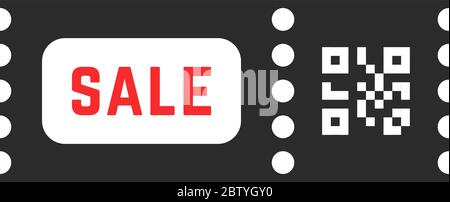 black friday sale coupon with qr code Stock Vector