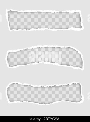 torn paper edge for design with transparent space template and place for text vector illustration Stock Vector