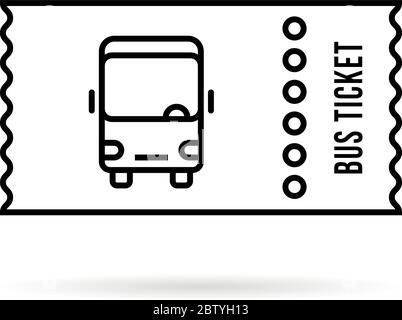 black linear bus ticket simple logo Stock Vector