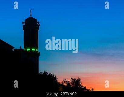sunset sky and masjid Stock Photo