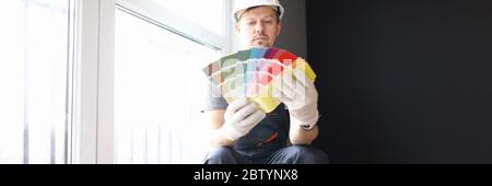 Concentrated professional foreman at work Stock Photo