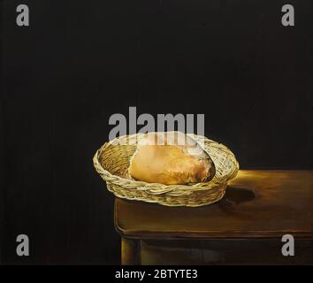 Iconic painting 'The Basket of Bread' by Spanish surrealist painter Salvador Dalí (1945) on display in the Salvador Dalí Theatre and Museum in Figueres, Catalonia, Spain. Stock Photo