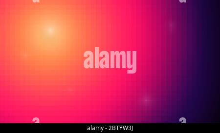 Colorful and bright pixelated background, from yellow to purple via orange and red. Abstract background for poster, banner or template. 4k resolution. Stock Photo