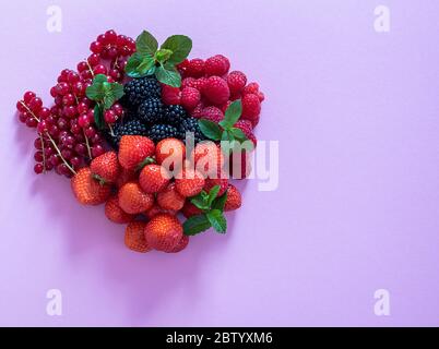 Berries closeup colorful assorted mix Stock Photo