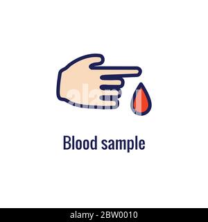 Blood testing & work icon showing one aspect of the blood draw process ...