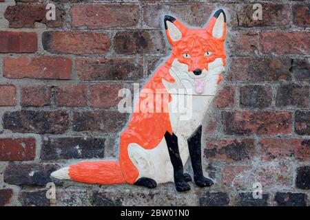 Fox Tile On Brick Wall Stock Photo