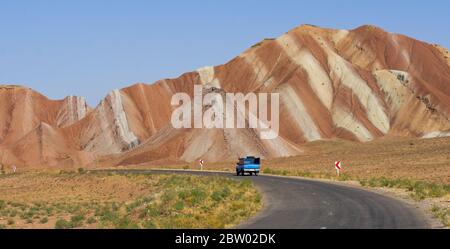 Colored mountains in the province of Tabriz (Iran) Stock Photo