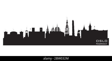 Oslo Norway skyline Detailed vector silhouette Stock Vector