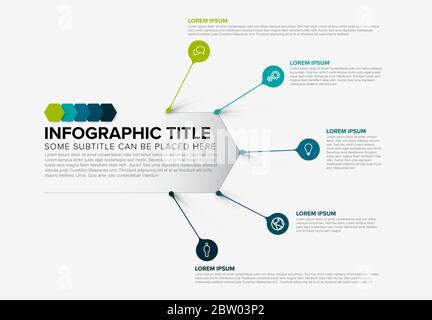 Vector multipurpose Infographic template made from teal droplet pins Stock Vector