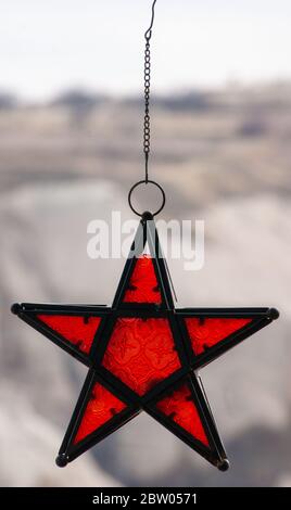 Hanging Red Star Stock Photo