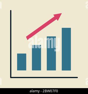 Vector bar chart illustration, business graph. data growth diagram. Stock Vector
