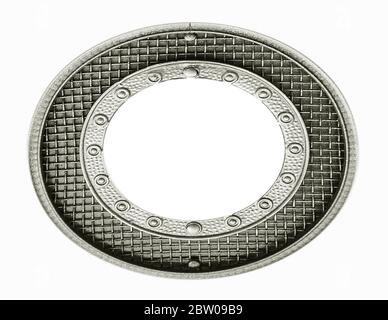 vintage porthole like picture frame Stock Photo
