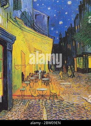 the Cafe Terrace At Night In Arles, France by Vincent Van Gogh 1888. Kroller-Muller Museum in Otterlo, Netherlands Stock Photo