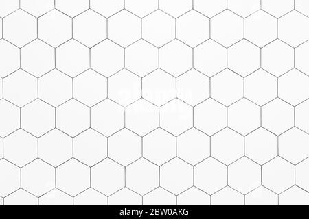 Hexagon ceramic tiles made for flooring, back splash or showers / bath tubs. Stock Photo