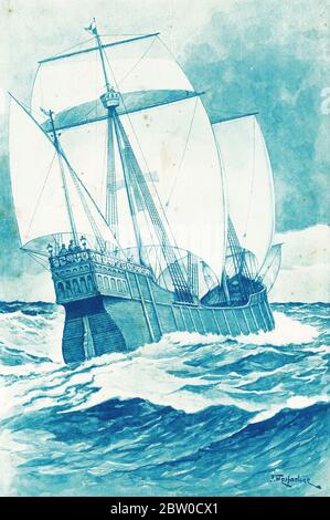 Christopher Columbus set sail in 1492, Palos de la Frontera, Spanish