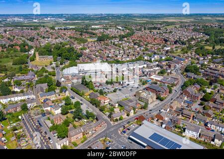 Aerial photo of the town centre of Rothwell in Leeds West Yorkshire in ...