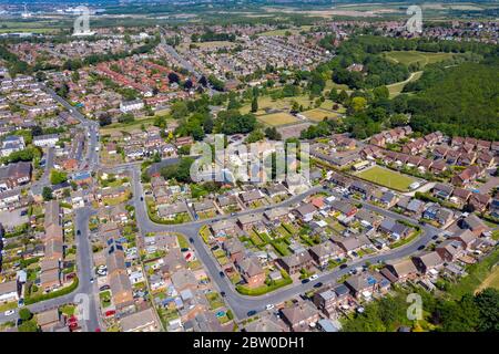 Aerial photo of the town centre of Rothwell in Leeds West Yorkshire in ...