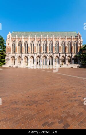 Suzzallo Library in the University District, Washington State.  It is considered Collegiate Gothic style architecture. Stock Photo