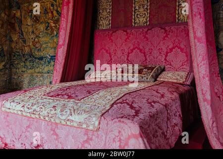 CHENONCEAU, FRANCE - July 23, 2017.Interior of Loire Valley castle , on June 15, 2014. Loire Valley castle near the village of Chenonceaux Stock Photo