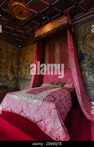 CHENONCEAU, FRANCE - July 23, 2017.Interior of Loire Valley castle , on June 15, 2014. Loire Valley castle near the village of Chenonceaux Stock Photo