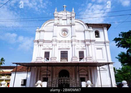 The facade of the Saviour of the World Church, Loutolim, Goa, India Stock Photo