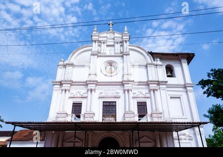 The facade of the Saviour of the World Church, Loutolim, Goa, India Stock Photo