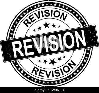 circle rubber stamp with the text revision. revision rubber stamp, label, badge, logo,seal Stock Vector