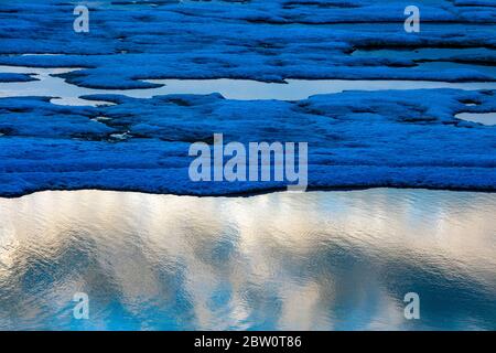 Icy tundra with water on the North Slope of Alaska Stock Photo