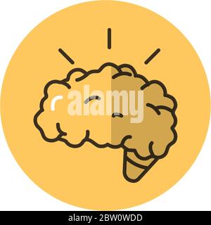 brain human block style icon Stock Vector