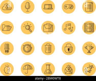 bundle of designer set icons Stock Vector