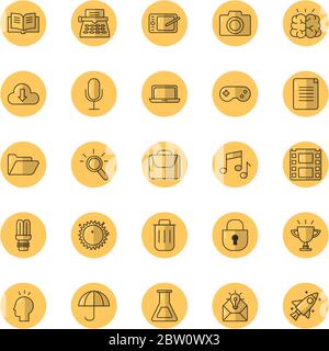 bundle of designer set icons Stock Vector