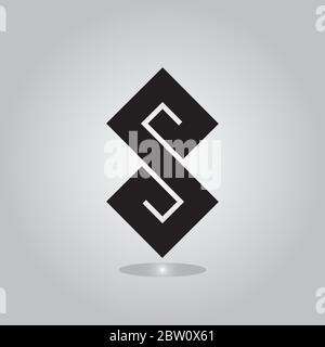 letter s simple spiral geometric curl logo vector Stock Vector