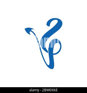number two simple loop arrow logo vector Stock Vector