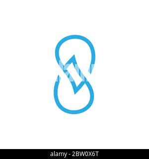 letter s linked water drop lines art logo Stock Vector