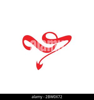 simple ribbon motion flat 3d logo vector Stock Vector