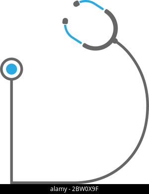 Letter D stethoscope medical logo icon Stock Vector