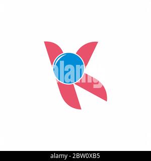 letter yk circle shine abstract geometric logo vector Stock Vector