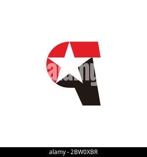 letter q star geometric simple motion logo vector Stock Vector