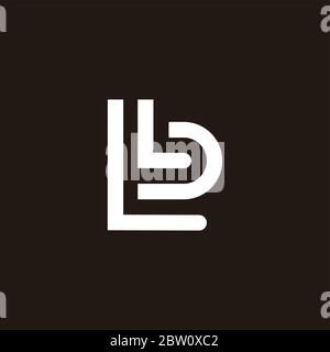 abstract letter lb stripe linked geometric line symbol logo vector Stock Vector