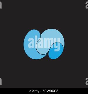 abstract curves wavy 3d flat design symbol logo vector Stock Vector ...