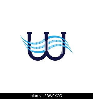 letter w water flow logo vector Stock Vector
