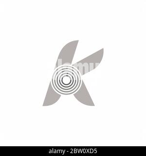abstract letter ok stripes motion geometric gradient logo vector Stock Vector