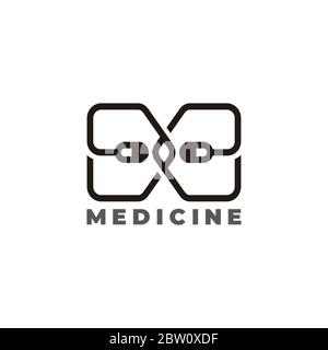 abstract letter se line capsule medicine symbol logo vector Stock Vector