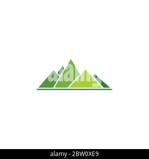 simple geometric gradient geometric mountain range symbol logo vector Stock Vector