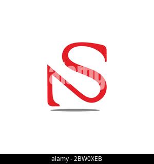 letter ns simple curves design symbol logo vector Stock Vector